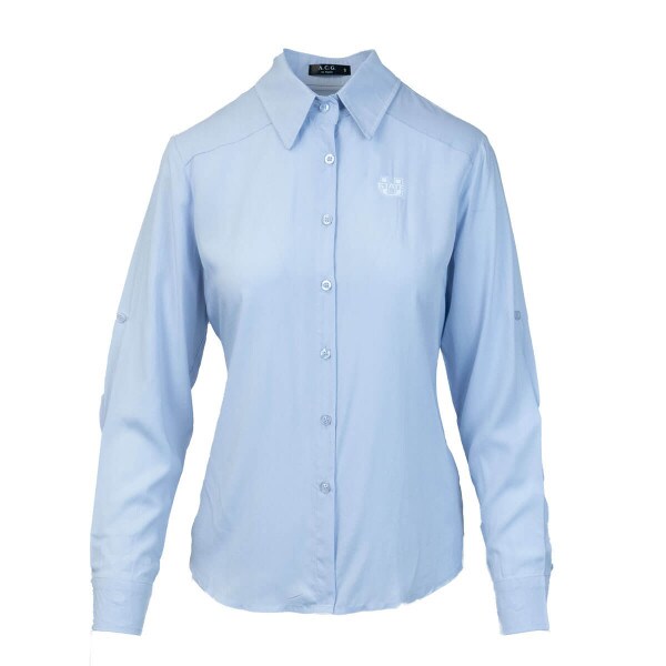 Button Down Light Blue Business Casual Women's Shirt U-State